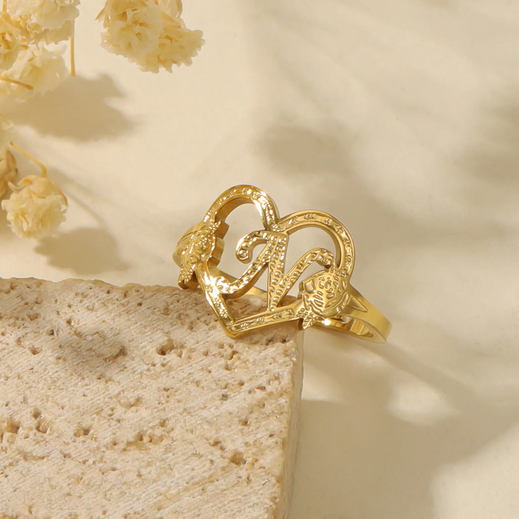 Heart Initial Ring - Image 5