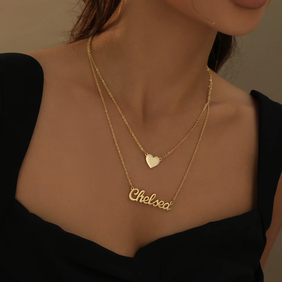 Heart Layer Name Necklace - Image 3