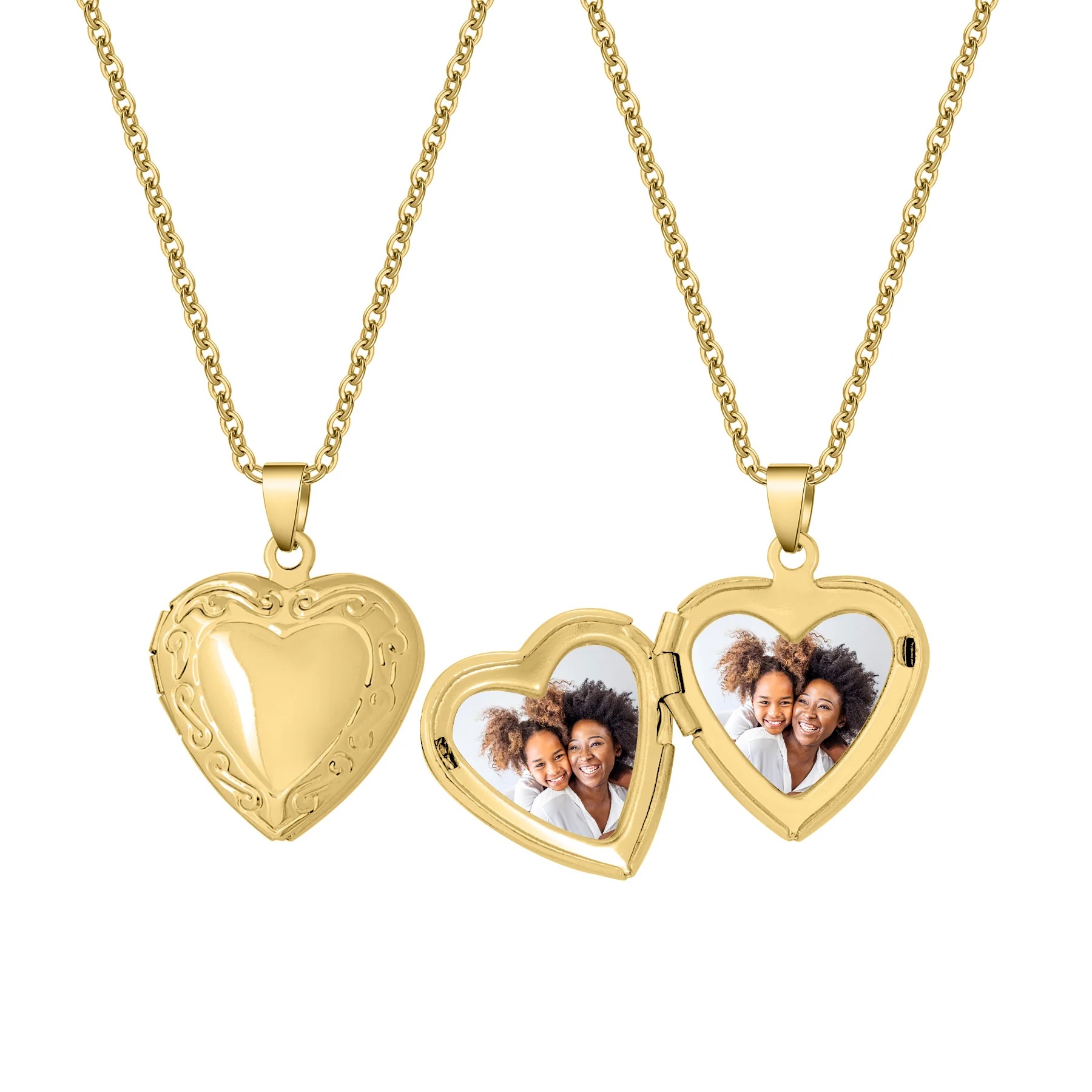 Heart Locket Necklace Photo Pendant - Image 4
