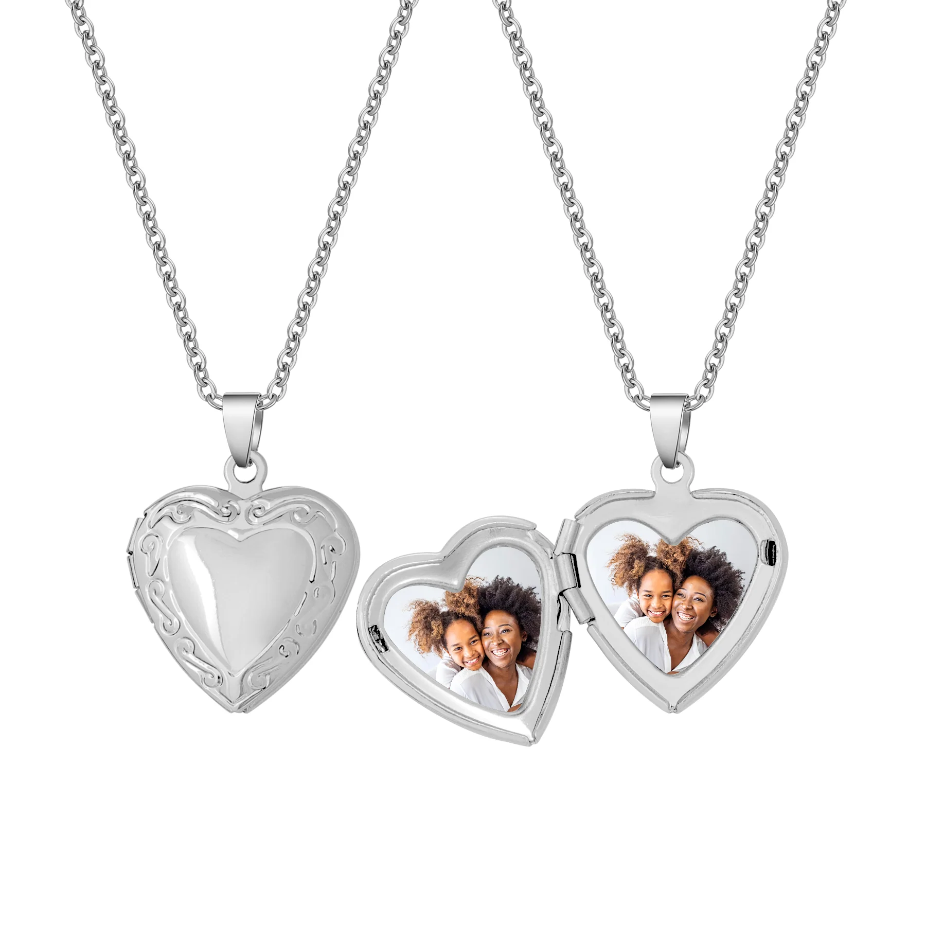 Heart Locket Necklace Photo Pendant - Image 5