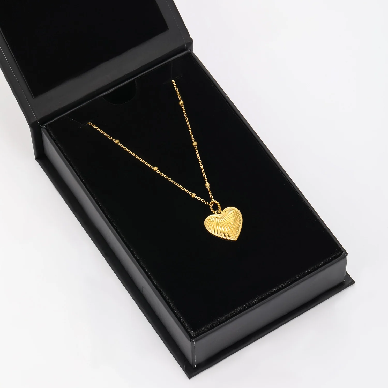 Heart Pendant Necklace w/ Satellite Chain - Image 3