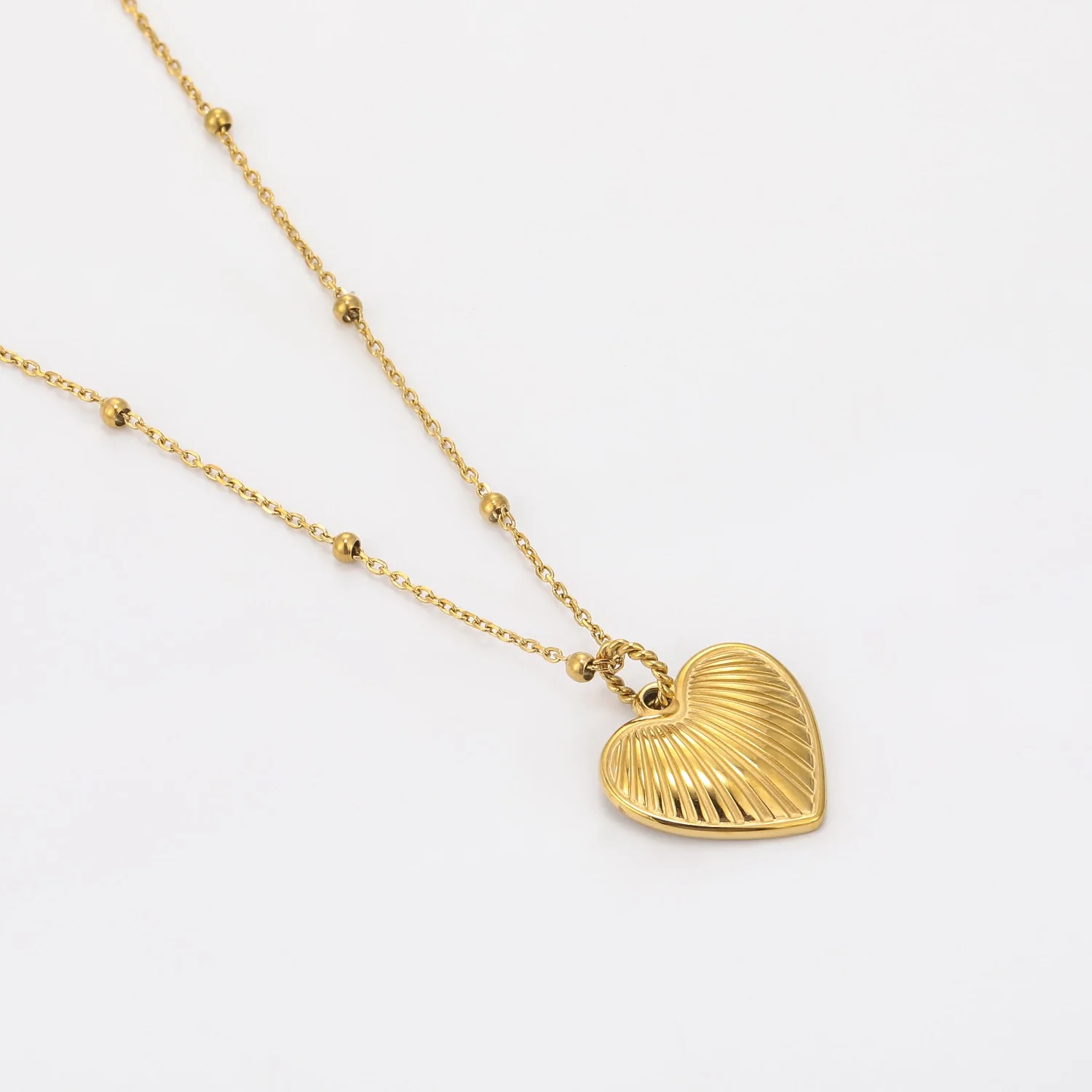 Heart Pendant Necklace w/ Satellite Chain - Image 4