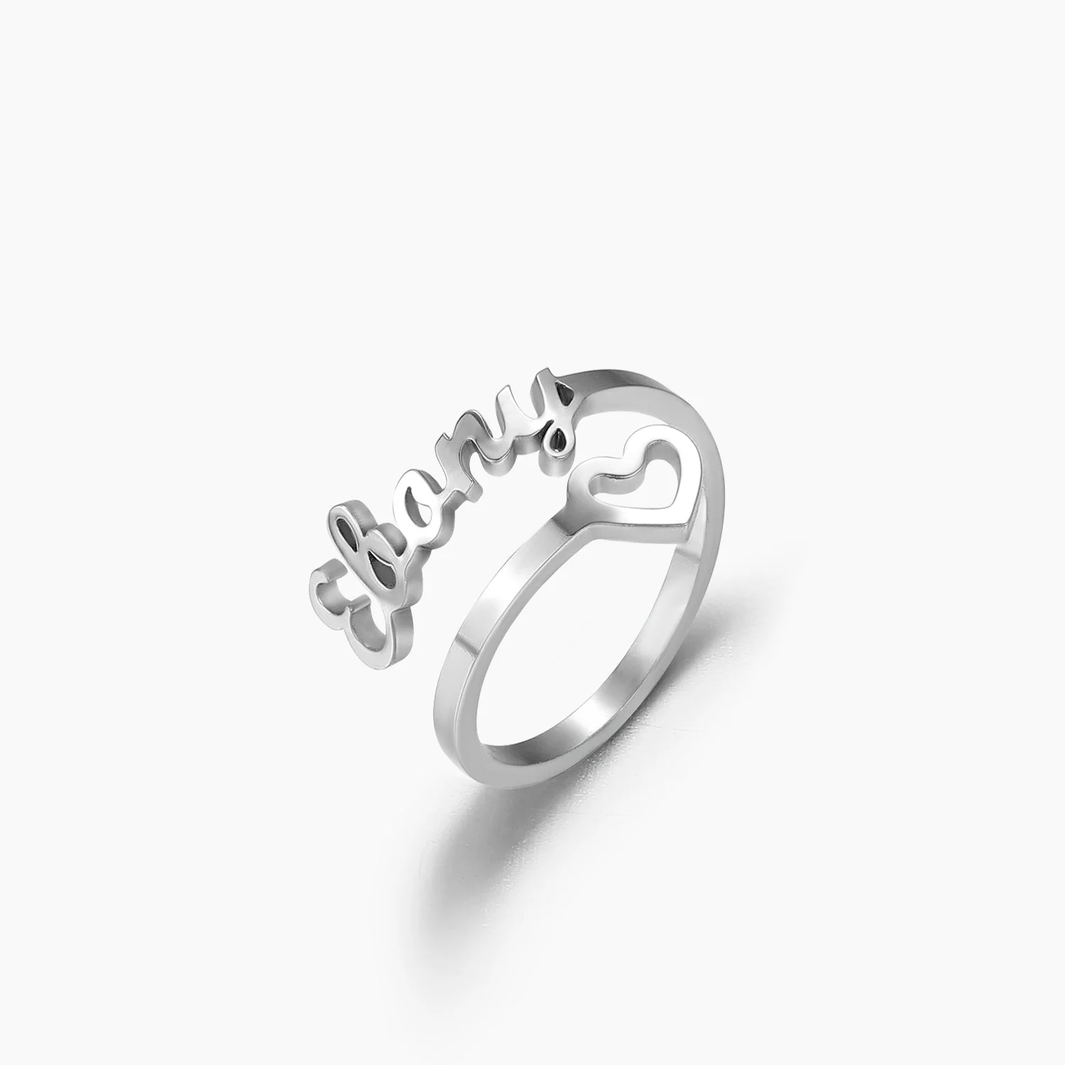 Hollow Heart Name Ring - Image 4