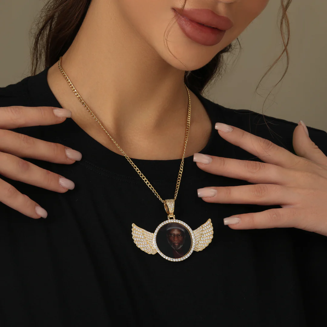 Iced Angel Photo Pendant Chain - Image 4