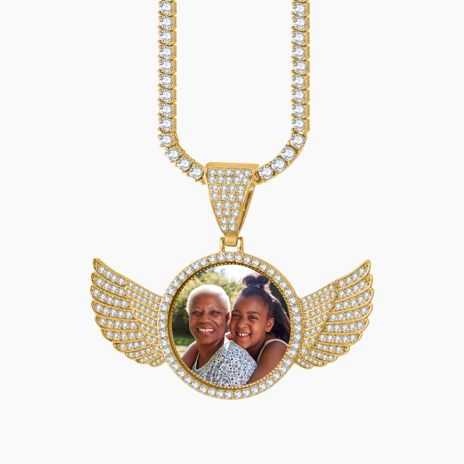 Iced Angel Photo Pendant Chain - Image 5