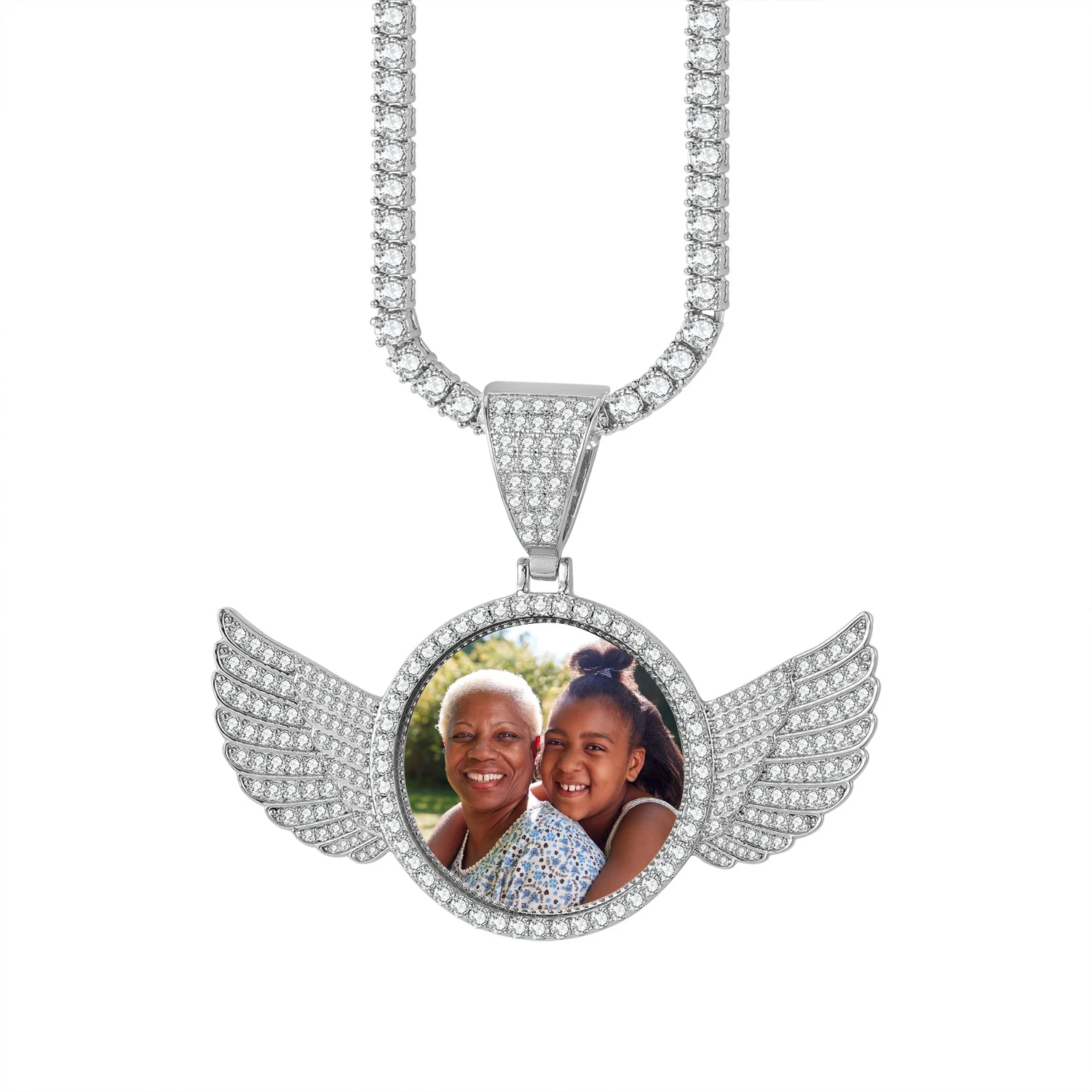 Iced Angel Photo Pendant Chain - Image 8