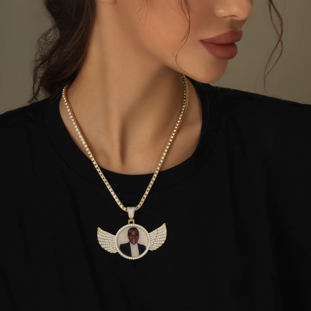 Iced Angel Photo Pendant Chain - Image 9