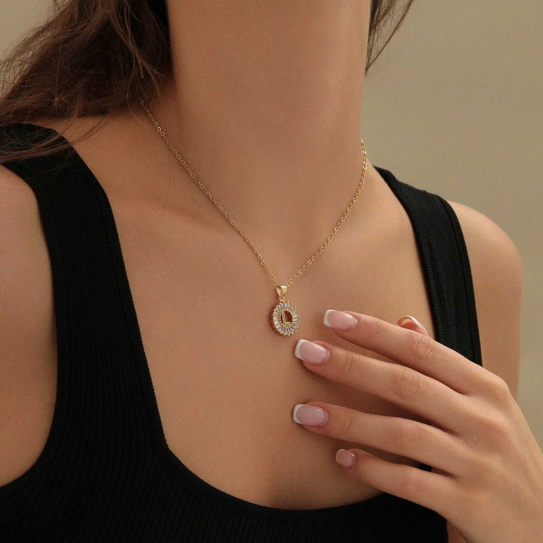 Iced Baguette Initial Necklace - Image 3