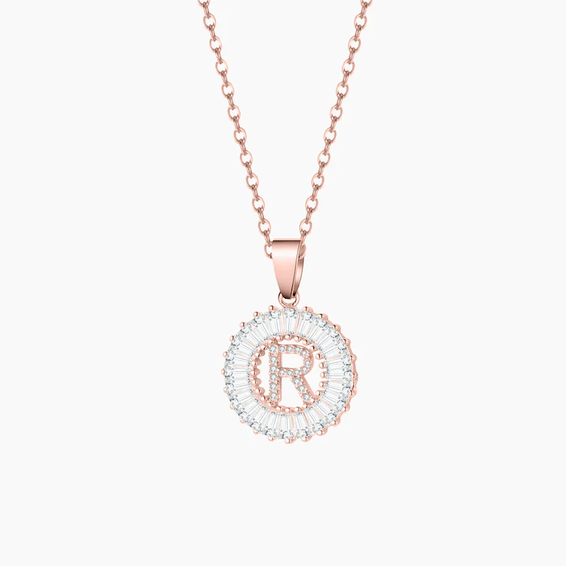 Iced Baguette Initial Necklace - Image 6