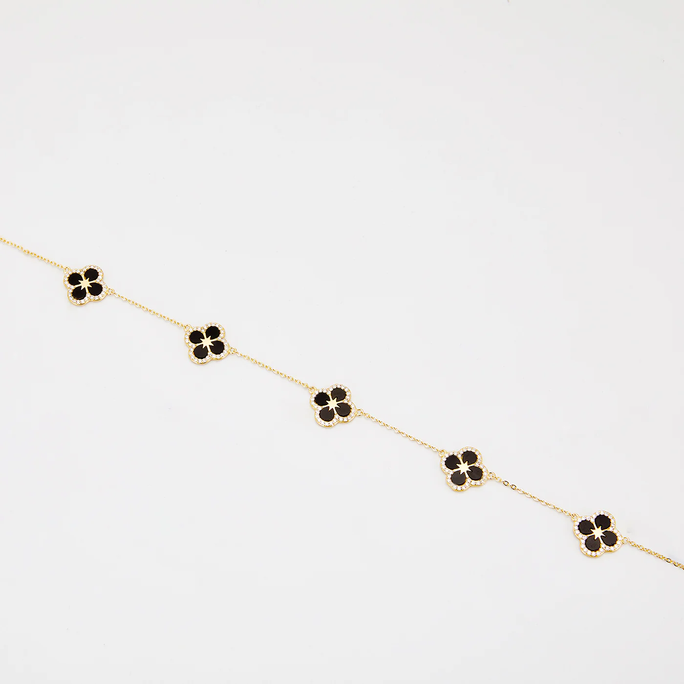 Iced Black Ventura Clover Necklace - Image 4