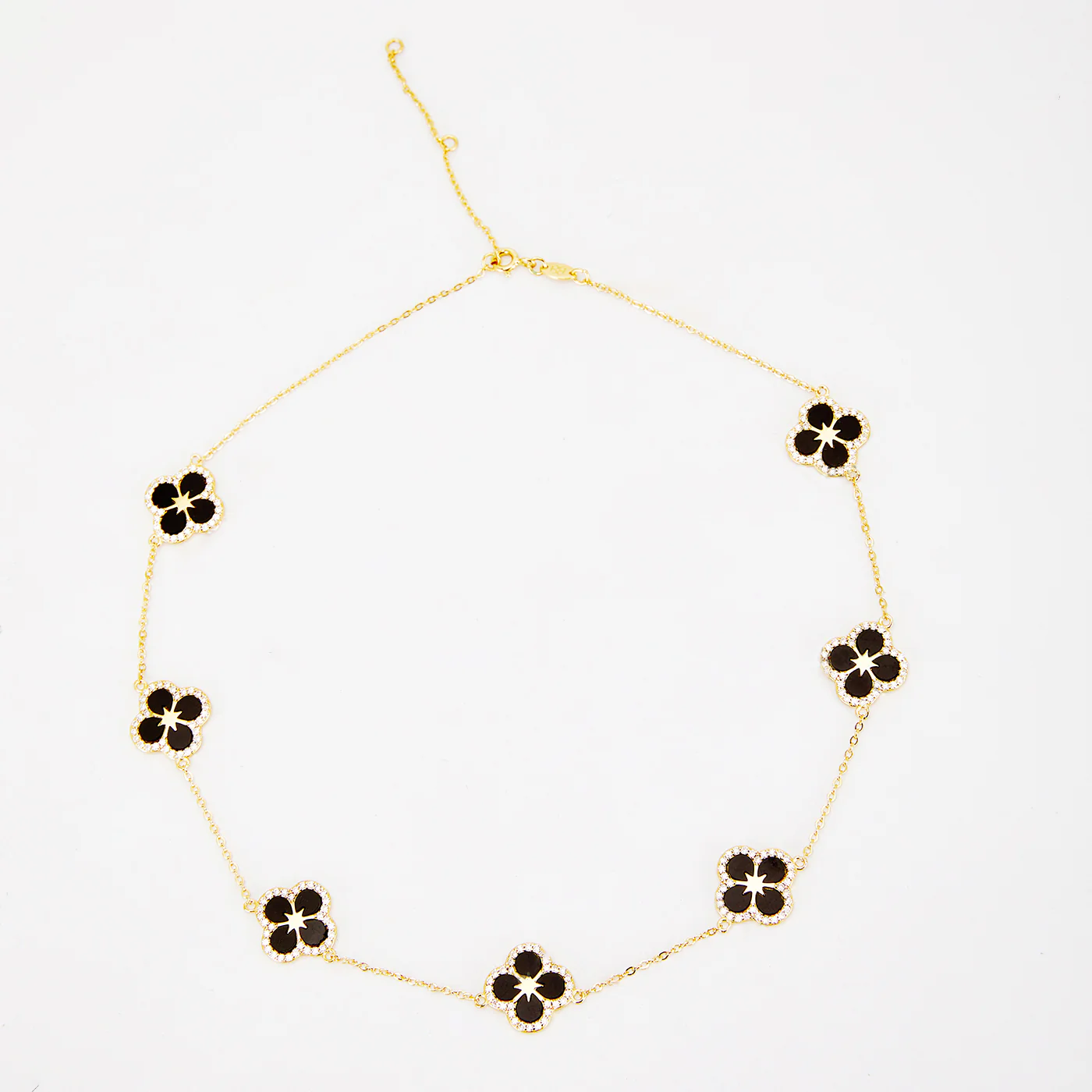 Iced Black Ventura Clover Necklace - Image 6