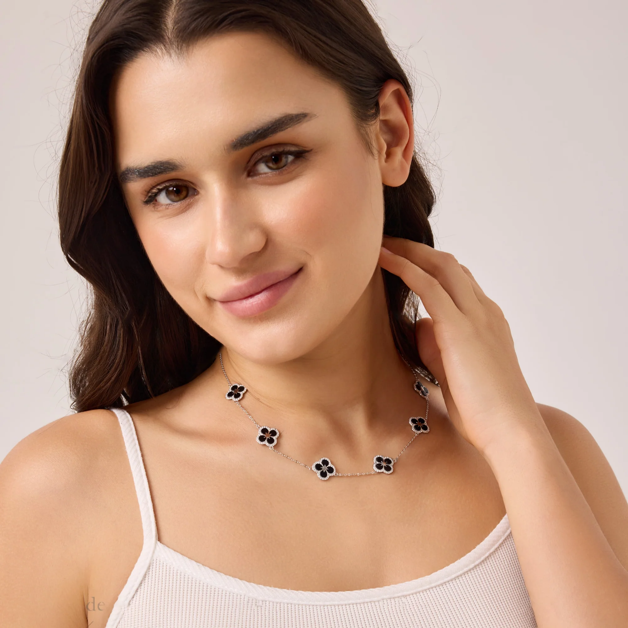 Iced Black Ventura Clover Necklace - Image 8