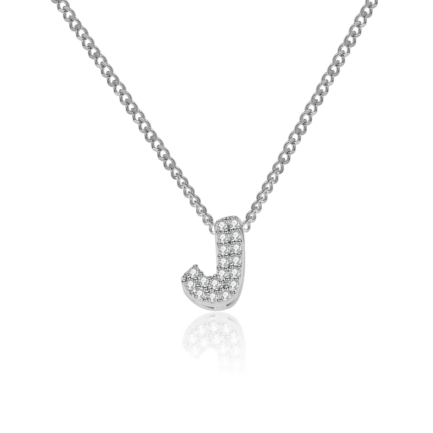 Iced Bubble Initial Necklace w/ Cuban Chain - Image 5