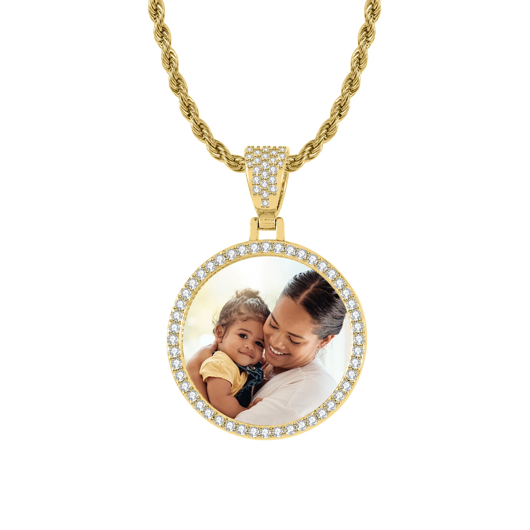 Iced Circle Photo Pendant - Image 4
