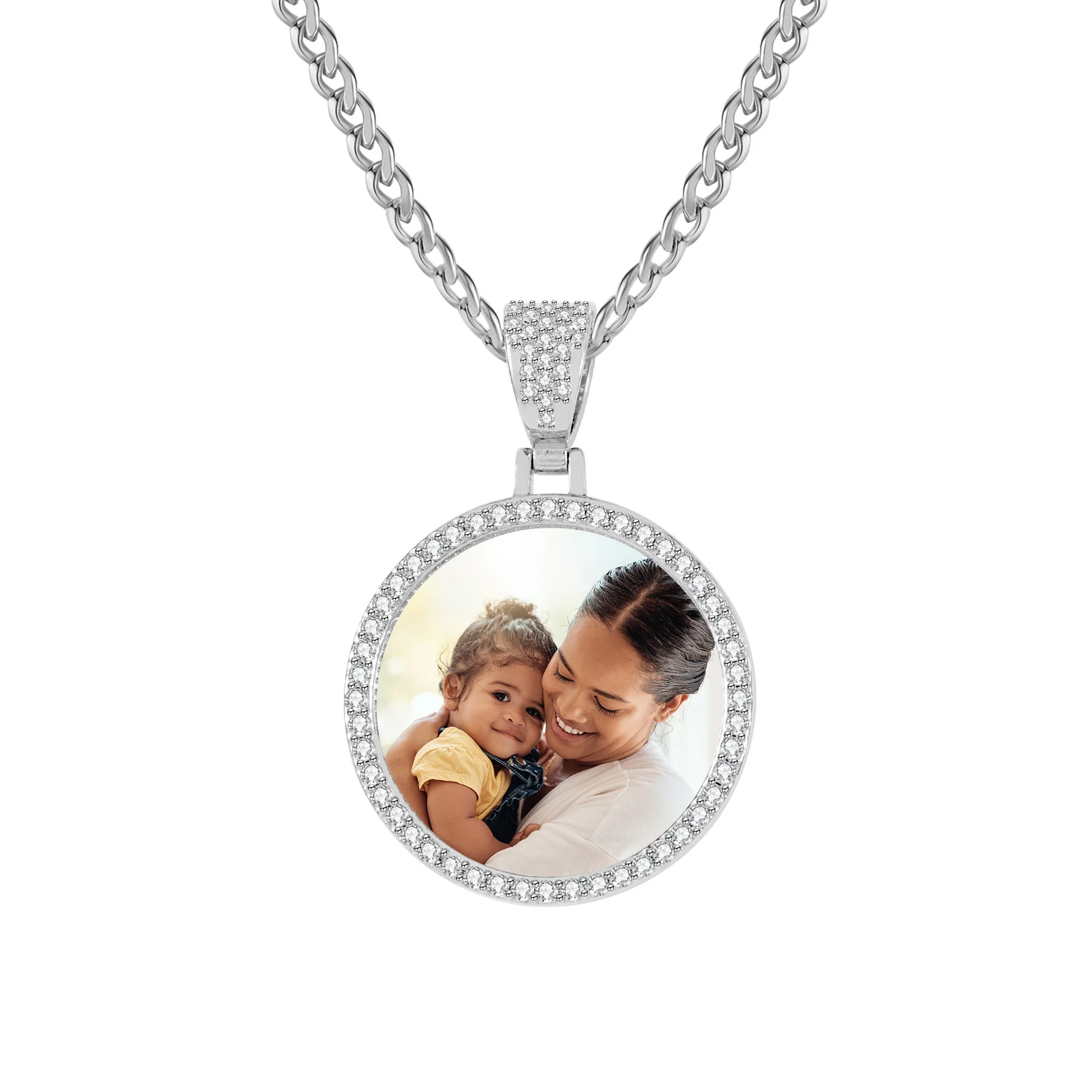 Iced Circle Photo Pendant - Image 5