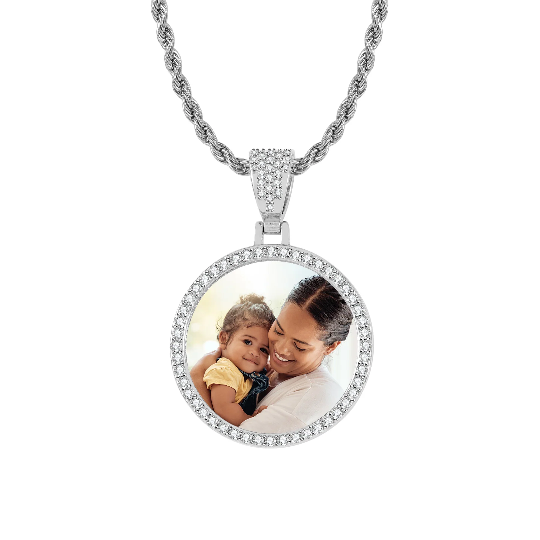 Iced Circle Photo Pendant - Image 6