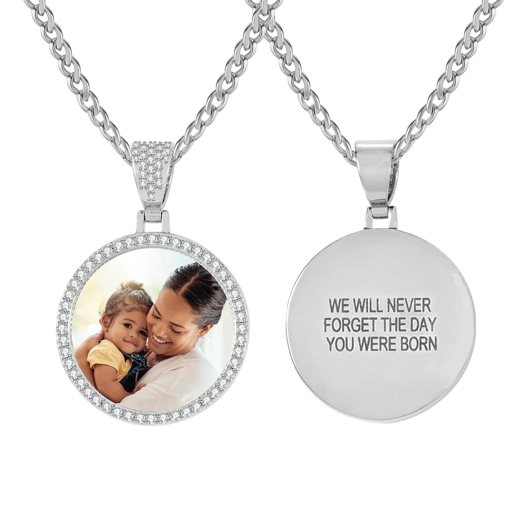 Iced Circle Photo Pendant - Image 7