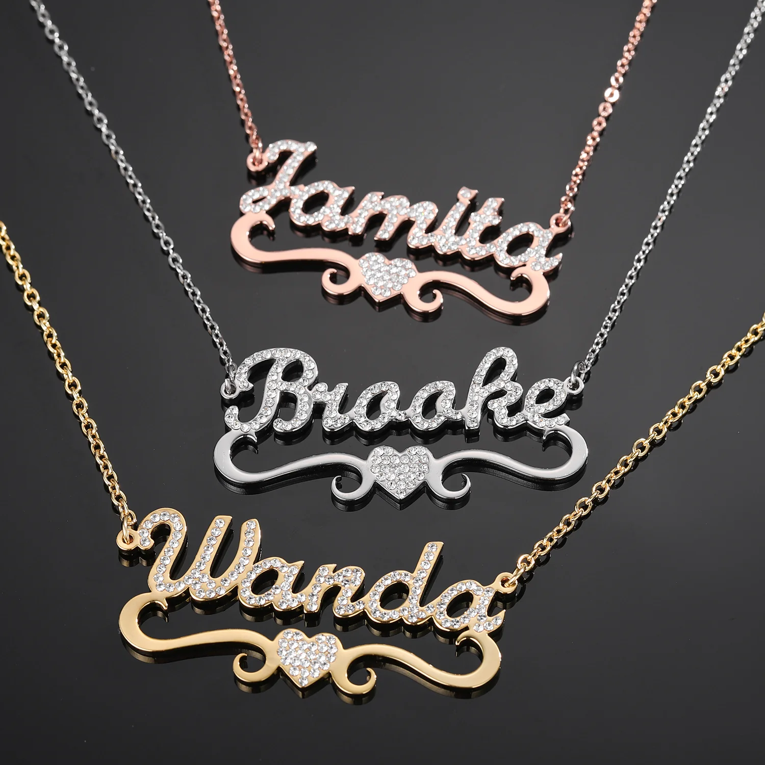 Iced Heart Name Necklace - Image 13