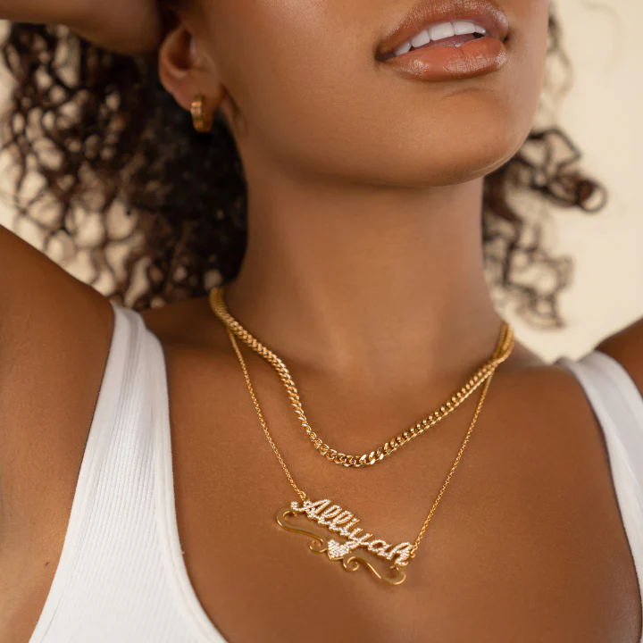 Iced Heart Name Necklace - Image 3
