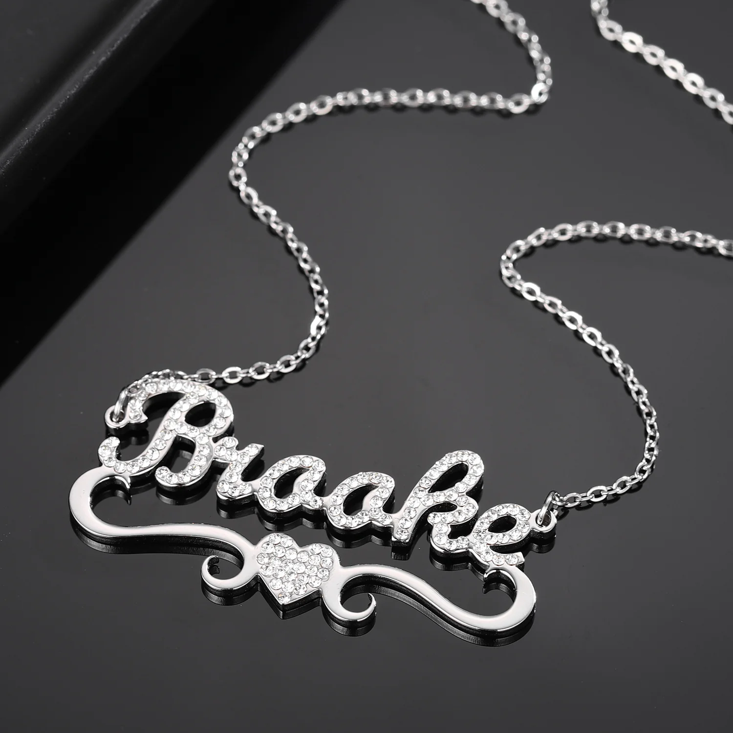 Iced Heart Name Necklace - Image 4