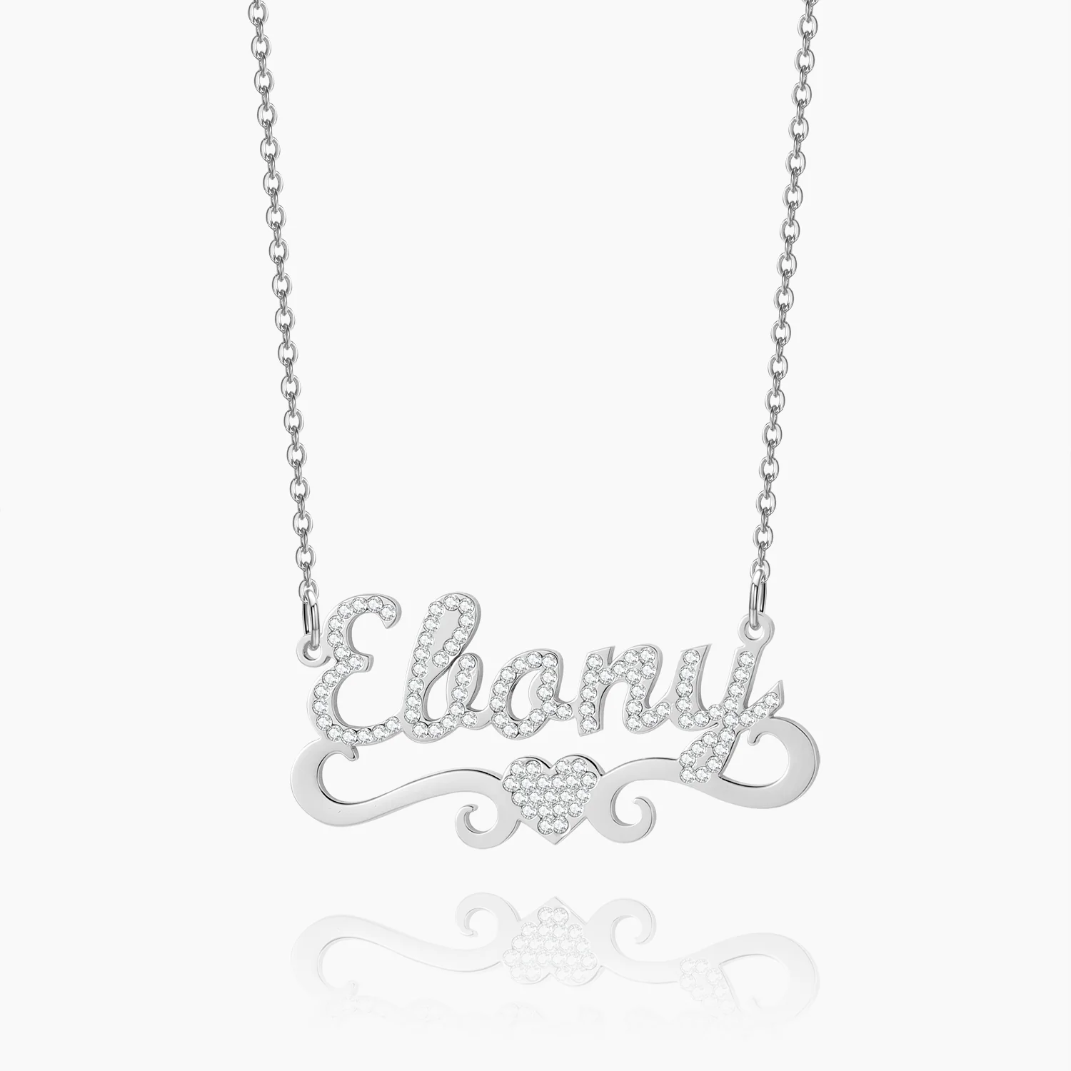 Iced Heart Name Necklace - Image 5