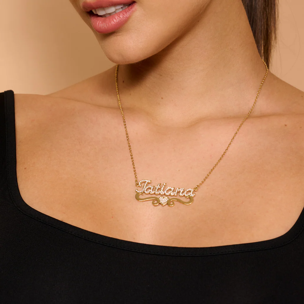 Iced Heart Name Necklace - Image 9