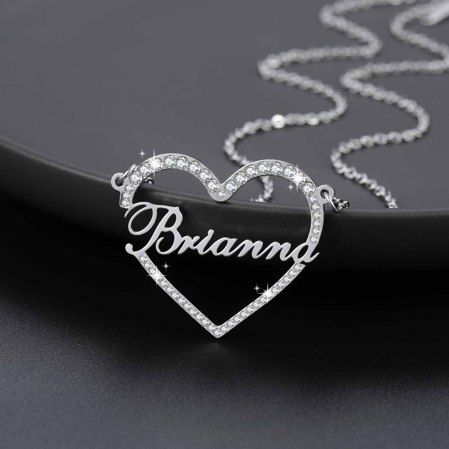 Iced Heart Shape Name Necklace - Image 4