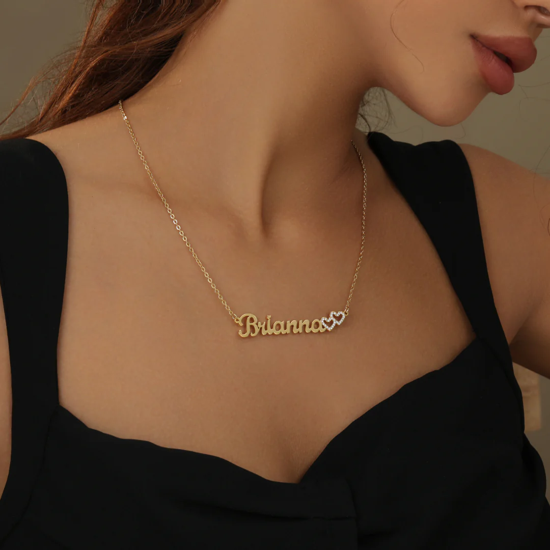 Iced Hearts Name Necklace - Image 3
