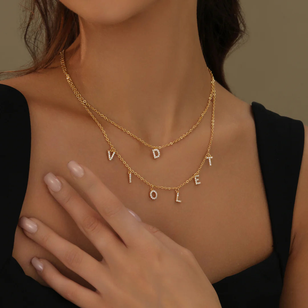 Iced Letter Name Choker Necklace - Image 3