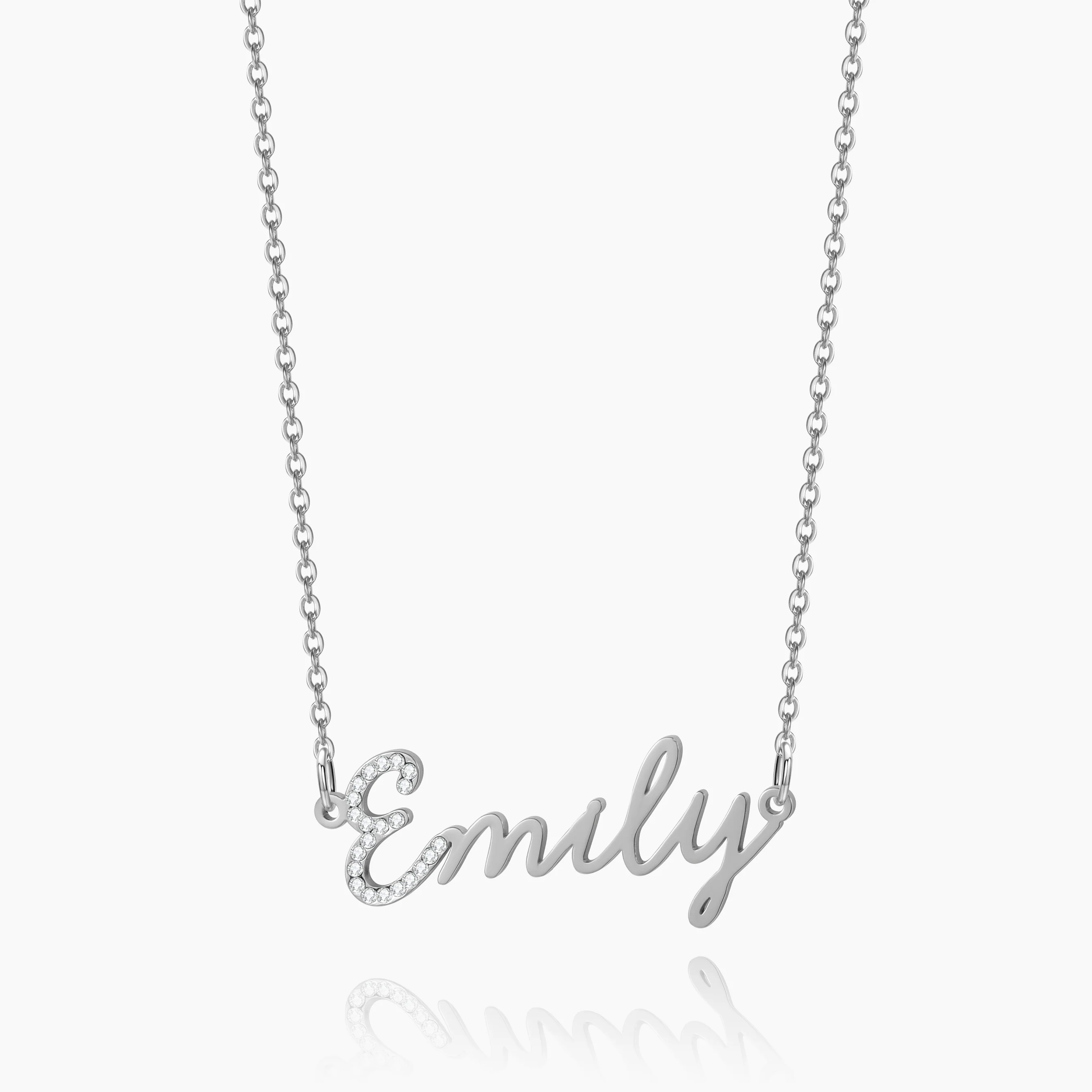Iced Letter Script Name Necklace - Image 4