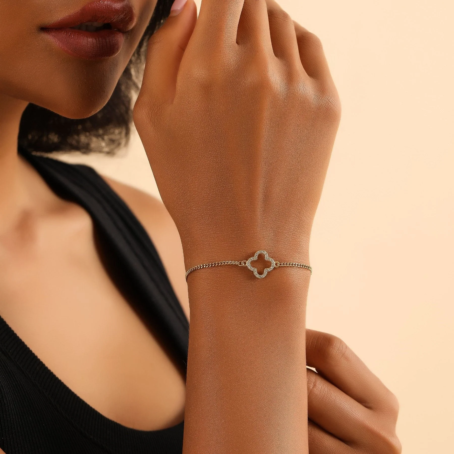 Iced Lucky Bracelet w/ Cuban Chain - Image 4