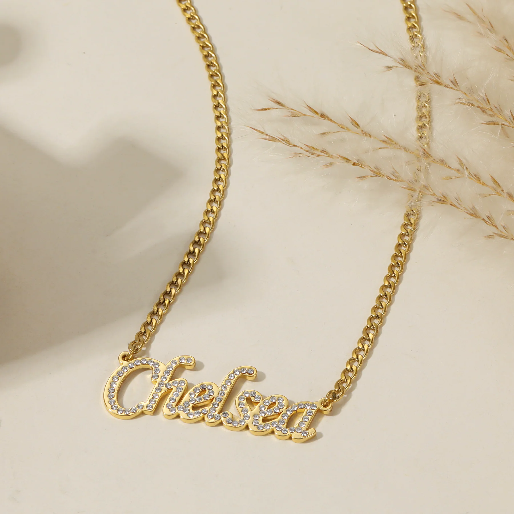 Iced Name Necklace w/ Cuban Chain - Image 3