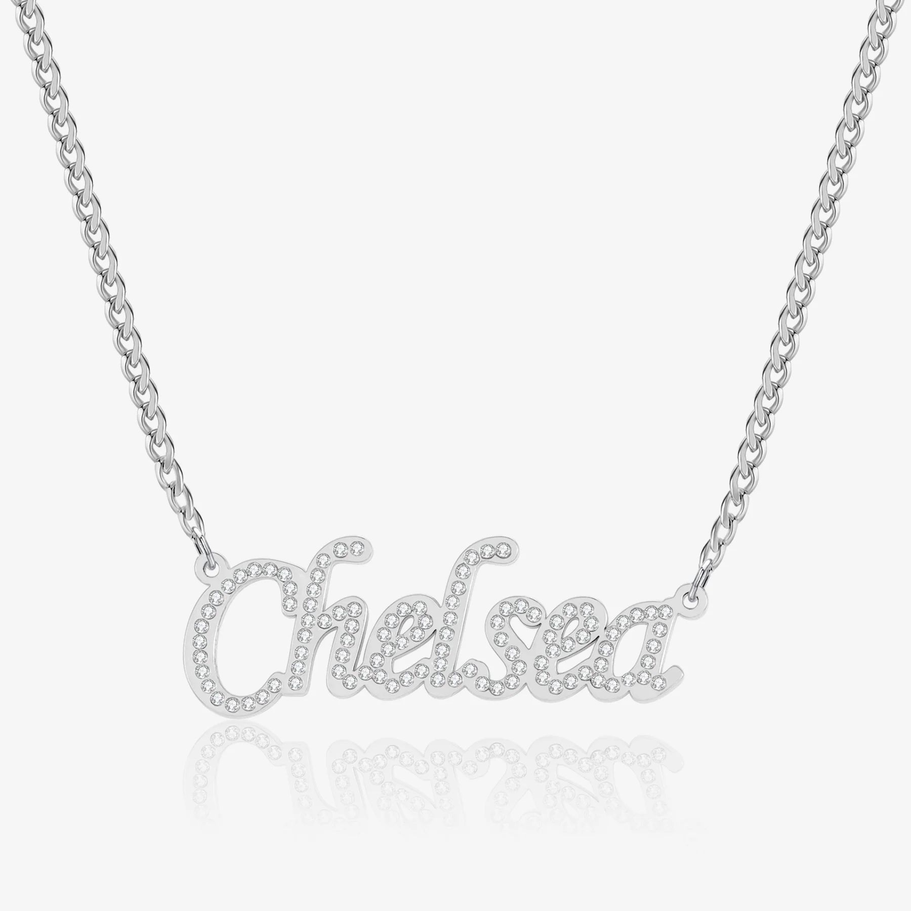 Iced Name Necklace w/ Cuban Chain - Image 4