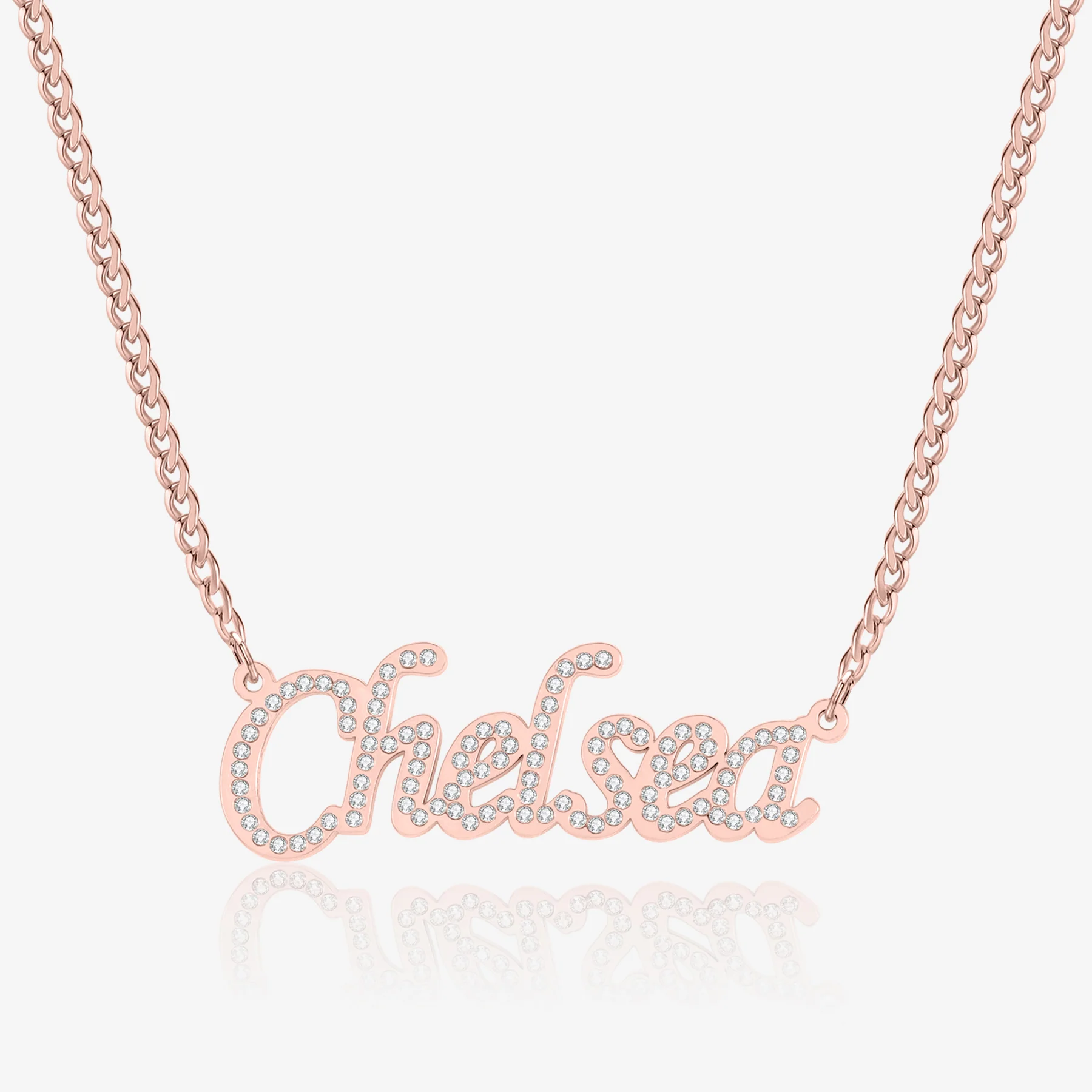 Iced Name Necklace w/ Cuban Chain - Image 5