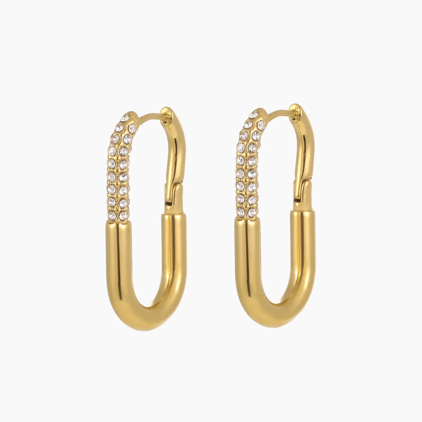 Iced Paperclip Hoop Earrings