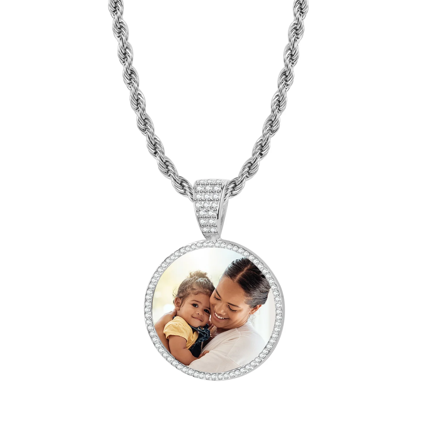 Iced Photo Pendant w/ Rope Chain - Image 8
