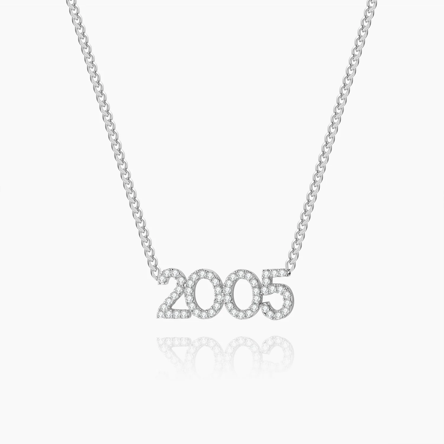 Iced Year Necklace w/ Cuban Chain - Image 4