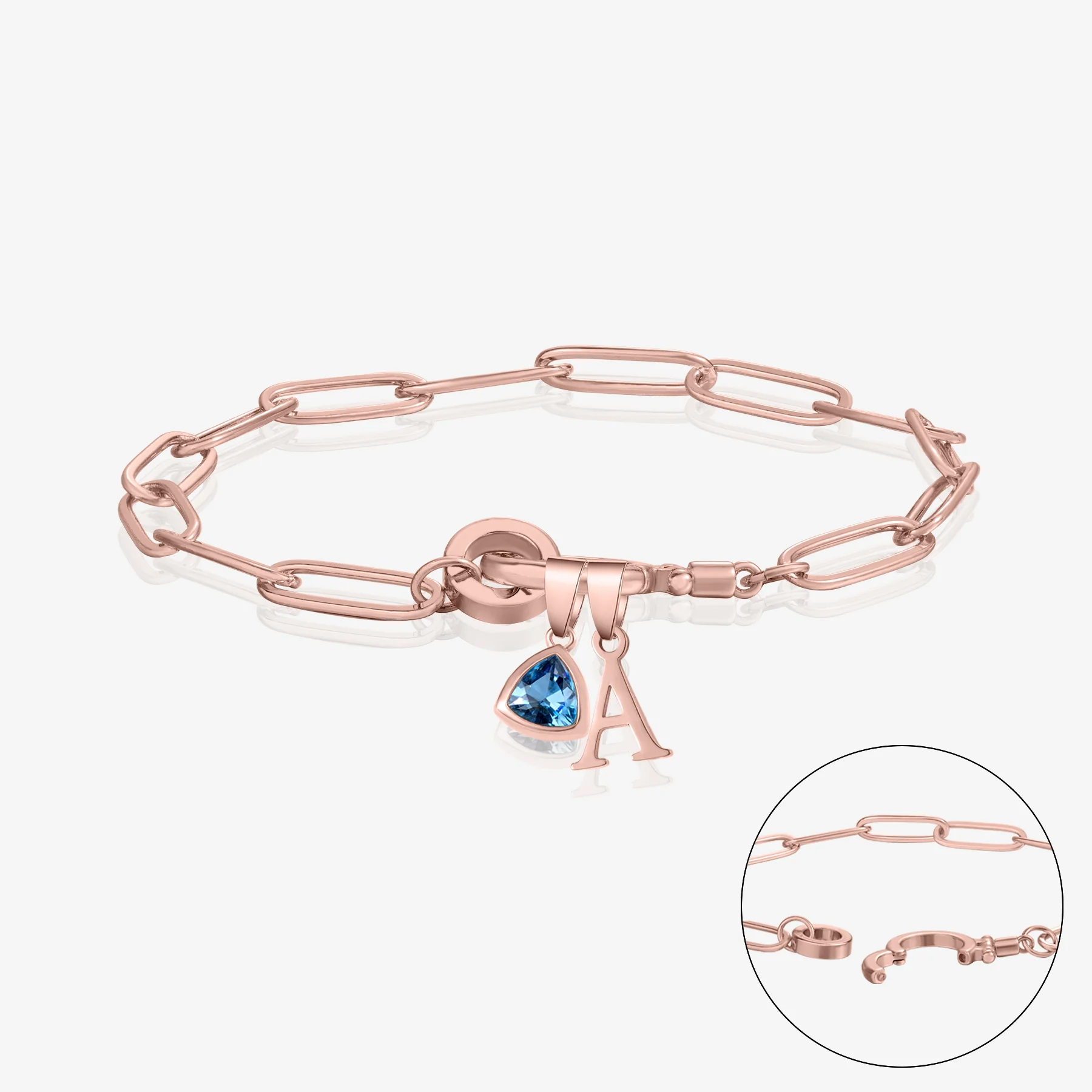 Initial Birthstone w/ Paper Clip Bracelet - Image 6
