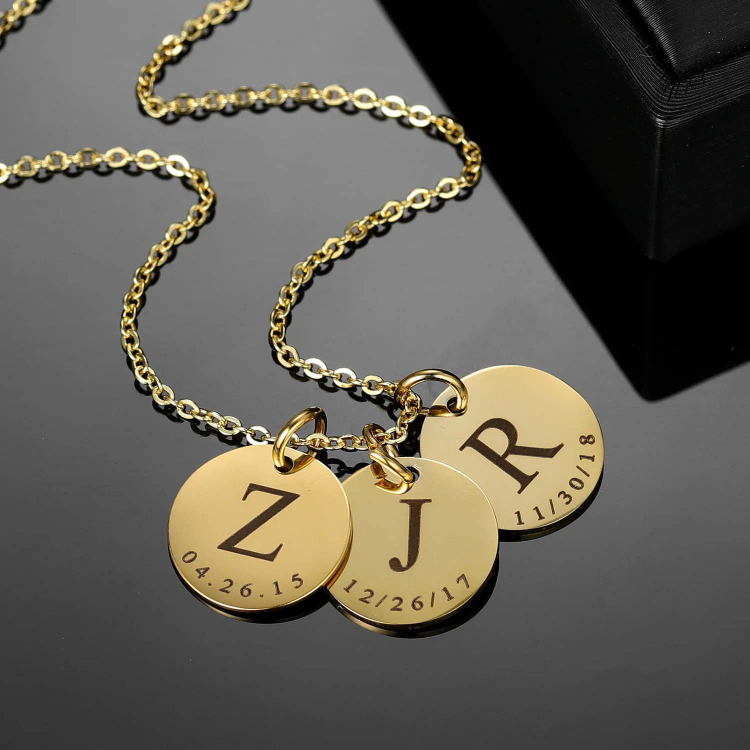 Initial Date Charm Necklace - Image 6