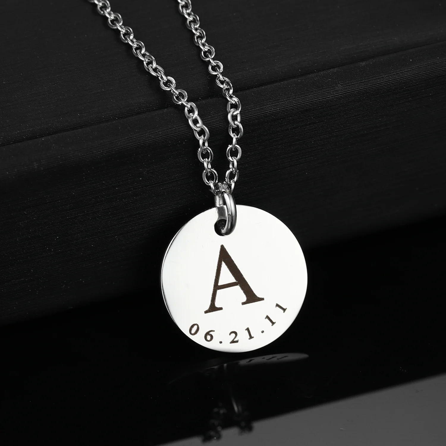 Initial Date Charm Necklace - Image 7