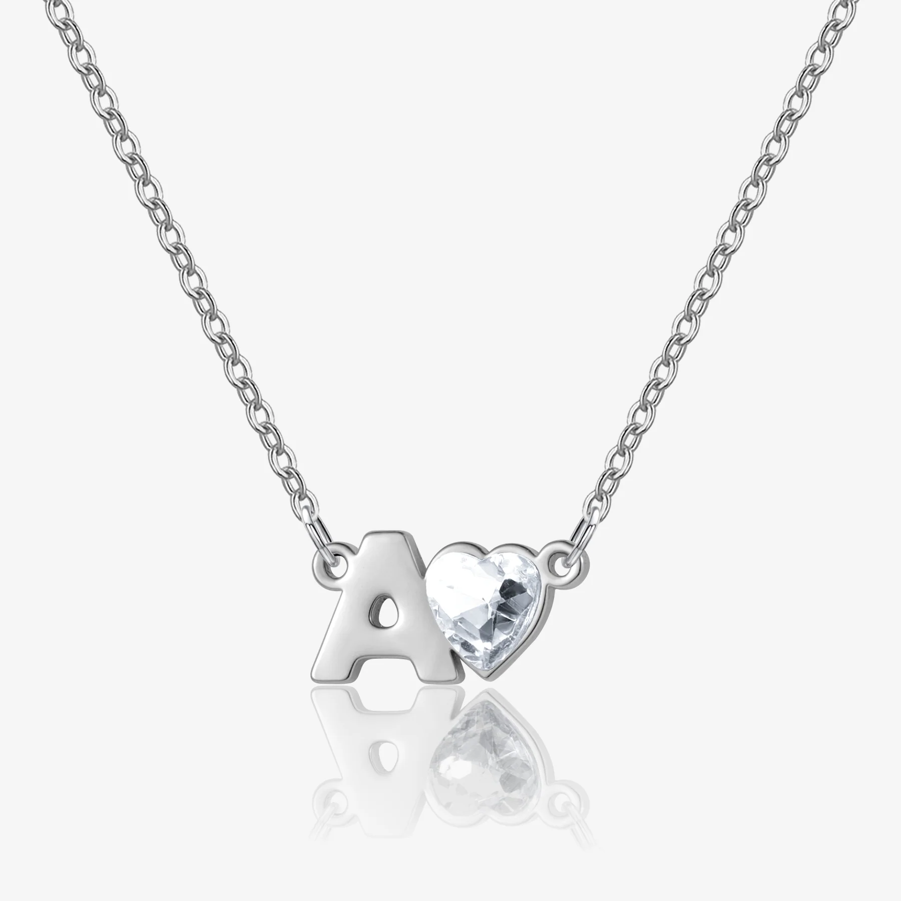 Initial Heart Birthstone Necklace - Image 6