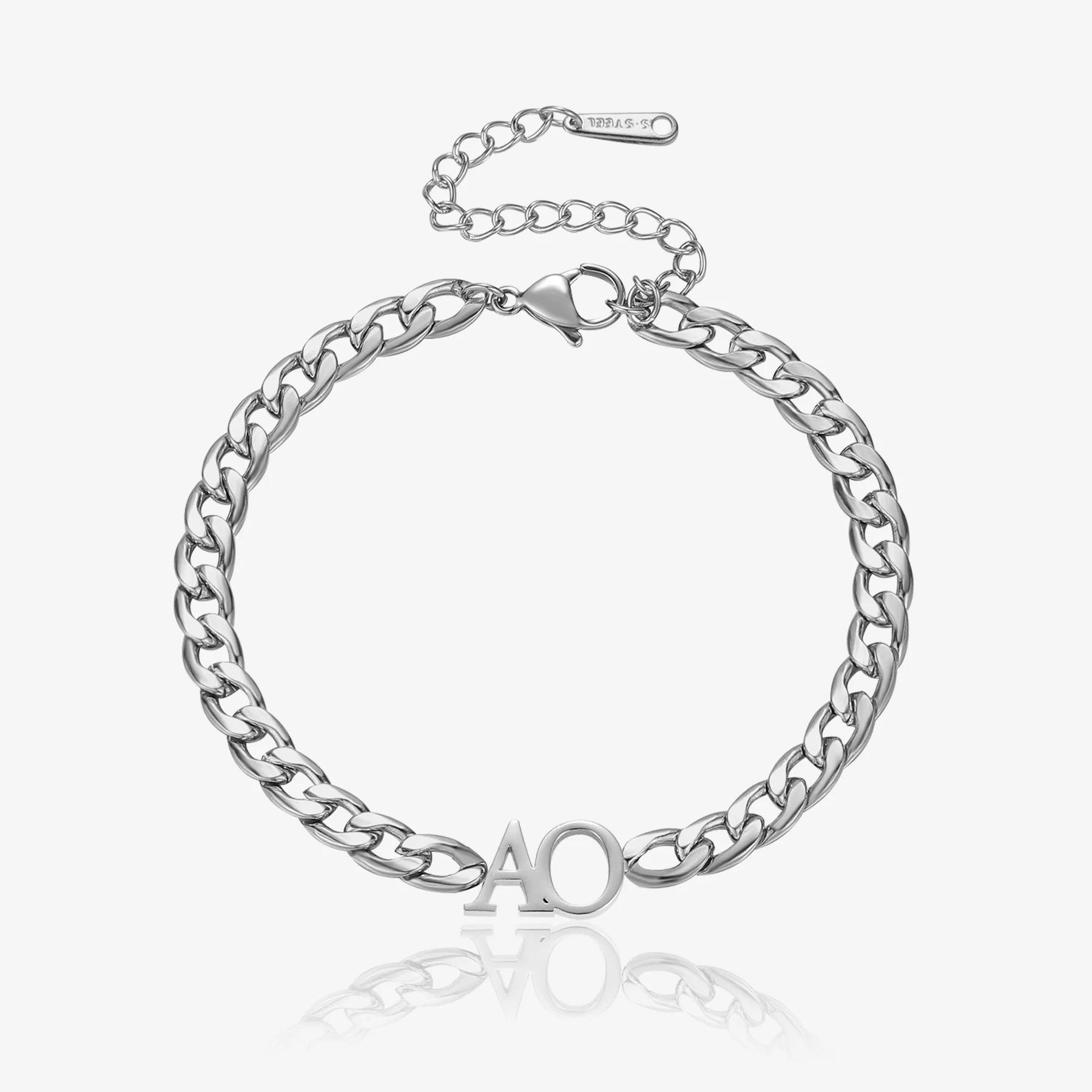 Initials Bracelet w/ XL Cuban Chain - Image 3