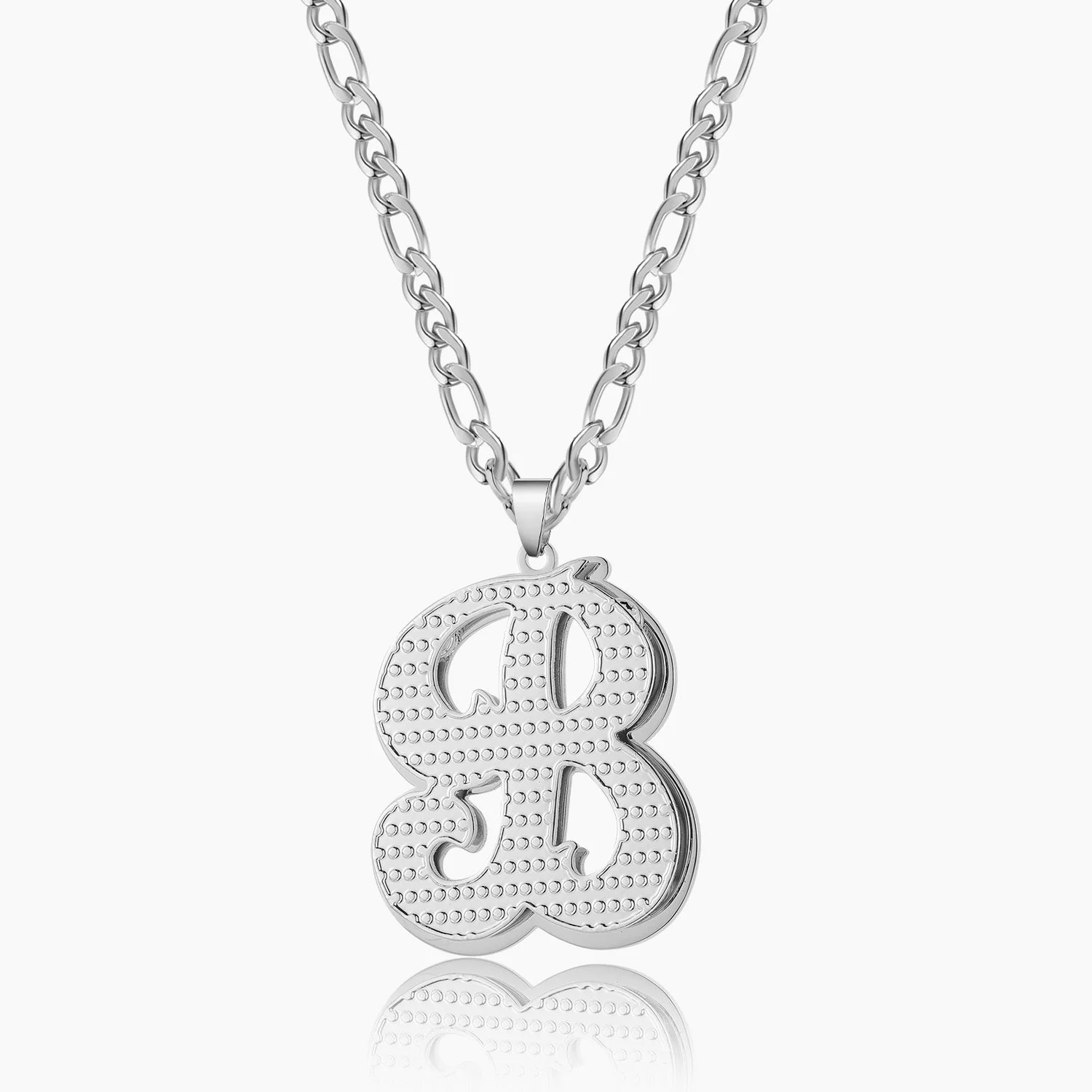 Kids Double Plated Initial Necklace w/ Figaro Chain - Image 3