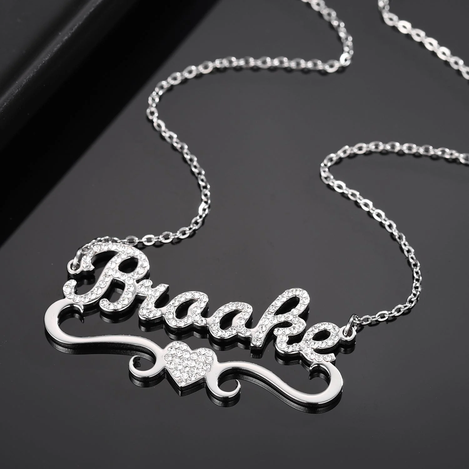 Kids Iced Heart Name Necklace - Image 5