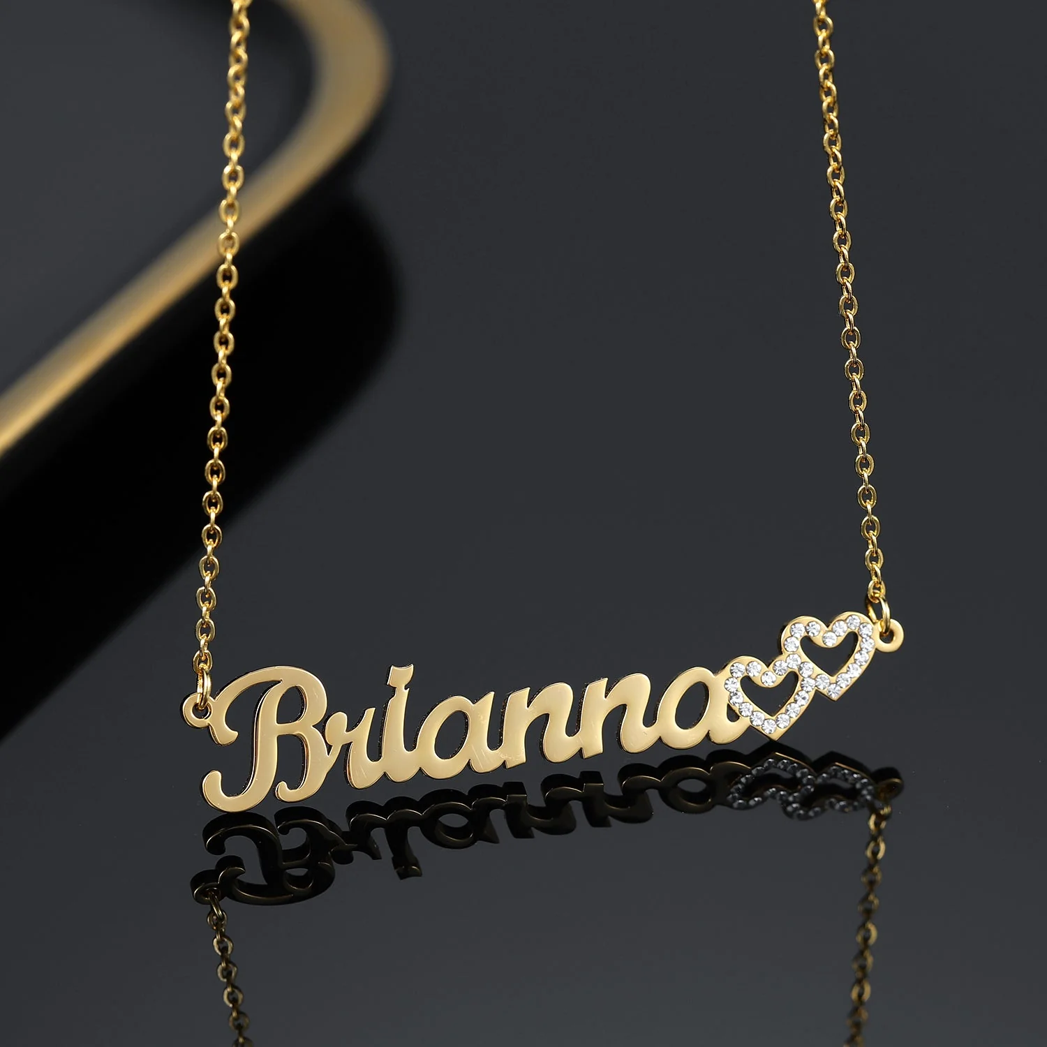 Kids Iced Hearts Name Necklace - Image 4