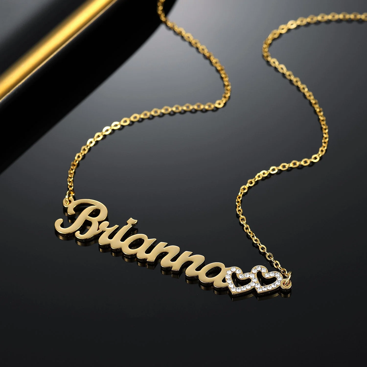 Kids Iced Hearts Name Necklace - Image 5