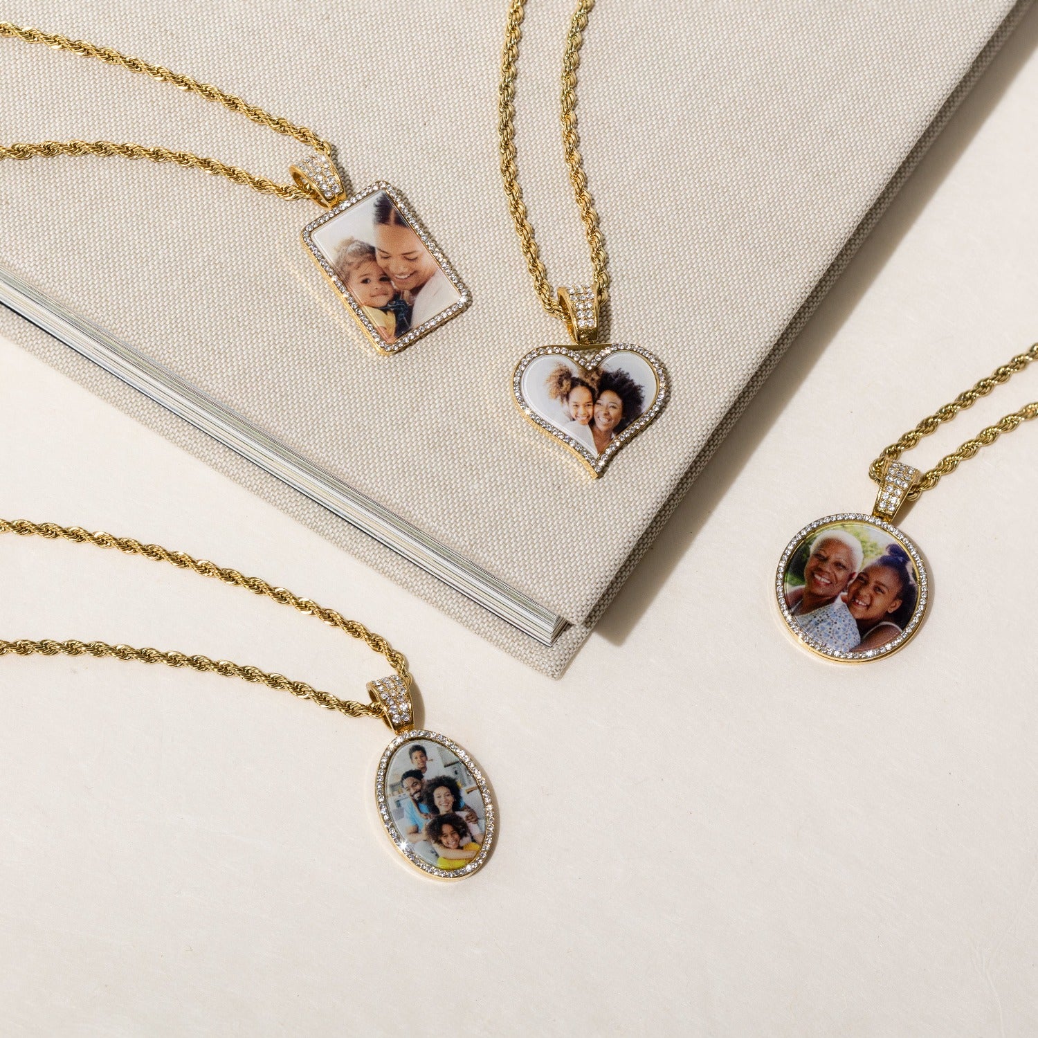 Kids Iced Photo Pendant w/ Rope Chain - Image 3