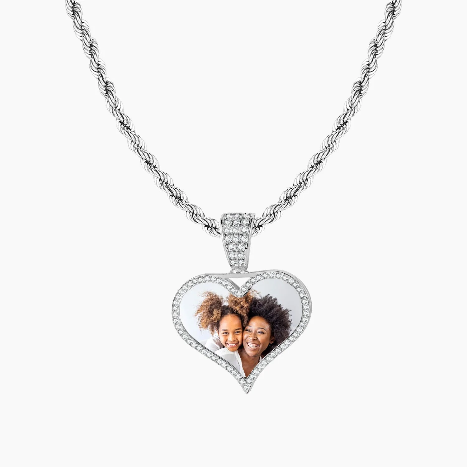 Kids Iced Photo Pendant w/ Rope Chain - Image 4