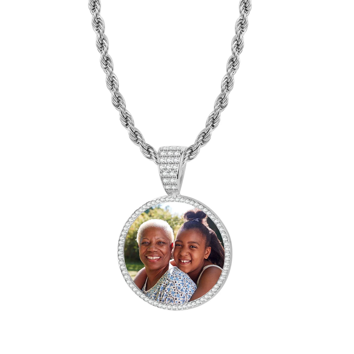 Kids Iced Photo Pendant w/ Rope Chain - Image 7