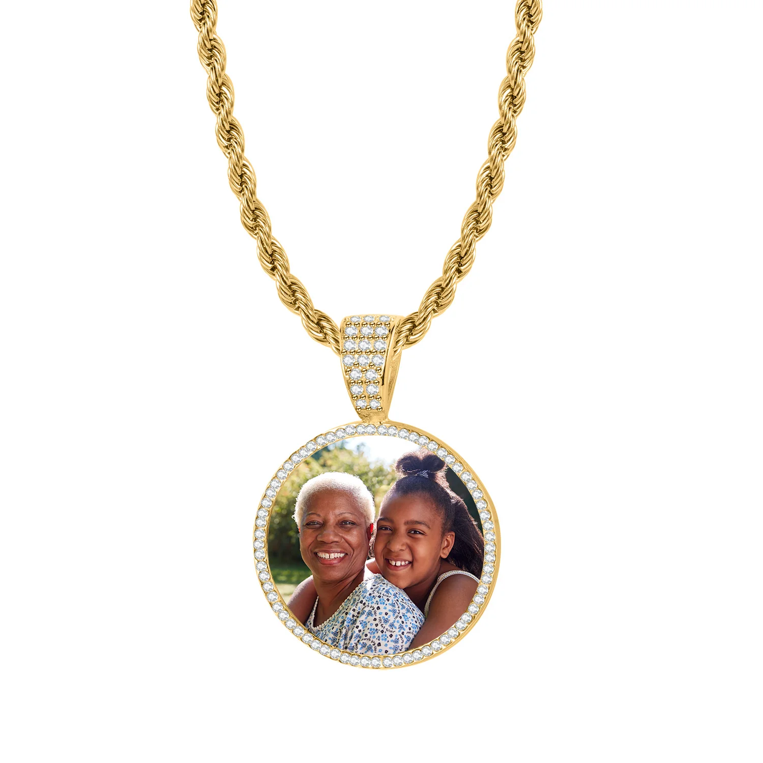 Kids Iced Photo Pendant w/ Rope Chain - Image 8